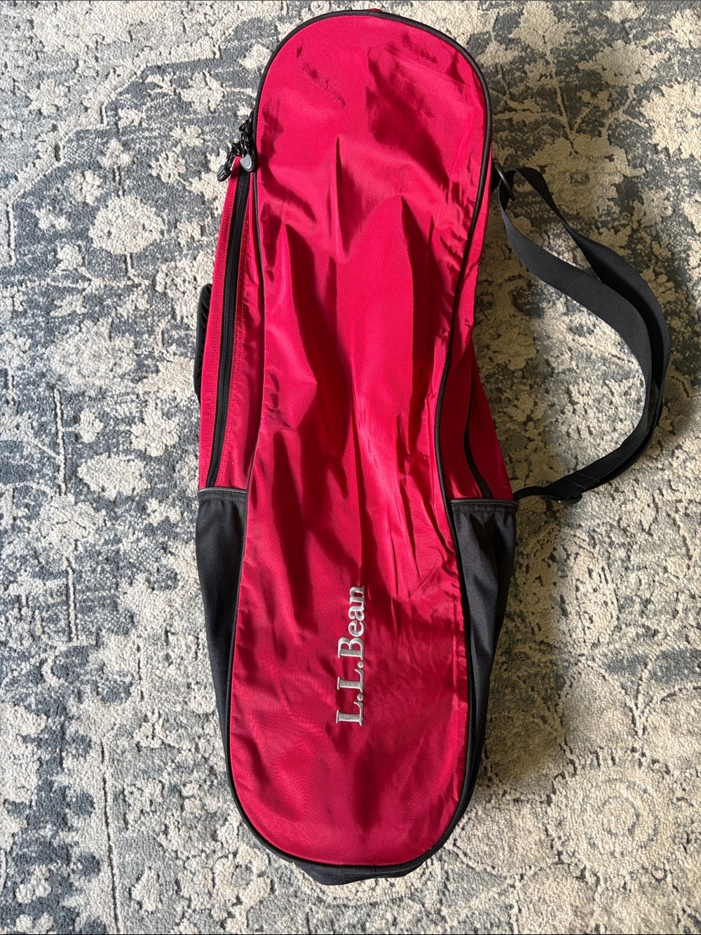 L.L. Bean Red and Black Duffel Sling Pack